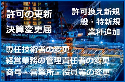 許可の更新・各種変更の手続き